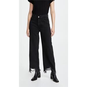Dl1961 'Hepburn' Black Denim Wide Leg High Rise Jeans Size 26
